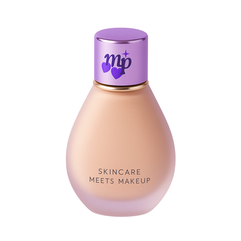 Mush Pop pH-changing foundation blending seamlessly for a natural, radiant finish